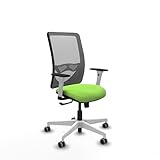 Piqueras y Crespo - Silla Ergonomica Calidad Precio Zulema con Reposabrazos Blancos y Negros, Apoyo Lumbar Regulable en Altura. Equipado con Sincro 3 Posiciones. Gris/Pistacho