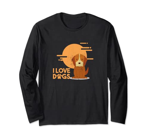 I Heart Love Dog Orgoglioso Pet Rescuer Amante degli animali Maglia a Manica