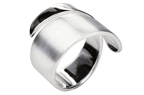 Bague ouverte diagonale SILBERMOOS argent 925 finie l'inconfort des doigts forts