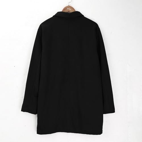 Men'S Vintage Trench Faux Leather Jacket Retro Mid Length Coats Oversized Zip Up Fall Winter Fashion Tactical Jackets3