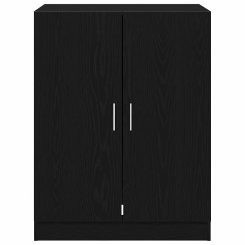 Vidaxl Mobile Moderno In Rovere Nero Per Lavatrice Con Porte A Cerniera Per Stoccaggio Lavanderia | Costruzione In Legno Ingegnerizzato Uso Interno Unità Per Spazi Organizzati In Bagno Mobili Stanza - 9