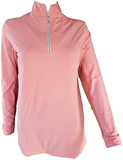 Tailored Sportsman Ladies Icefil Zip Top Sun Shirt (Flamingo/Silver, Small)