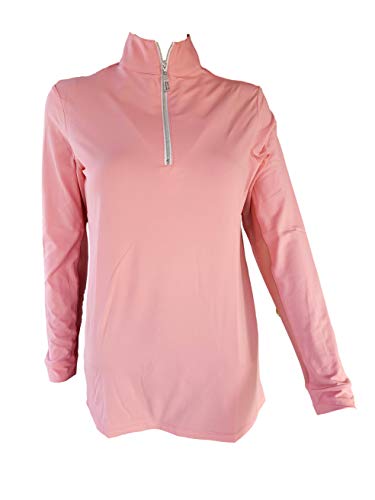 Tailored Sportsman Ladies Icefil Zip Top Sun Shirt (Flamingo/Silver, Small)
