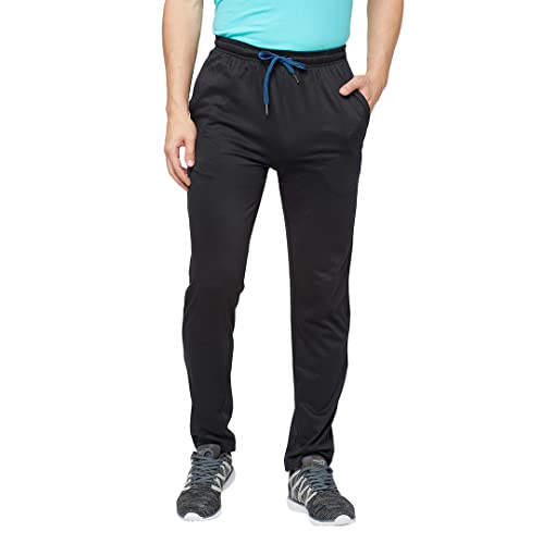 Image of sporto Anthra Melange Modern Slim Fit Track Pants for Men with Zippered Pockets