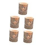 MAGICLULU 5 Stck. Leuchter büro Dekoration Office Decoration Candlemass Christmas décor konische Kerzenhalter goldene Kerzenhalter kreativer kerzenhalter Party-Kerzentablett hölzern Yellow