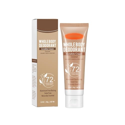 Wenrny Whole Body Deodorant for Women,All Day Odor Control,Aluminum Free Female Deodorants,Coconut Scent Invisible Cream Full Body Deodorant,Deodorants for Men & Women,85g