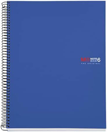 Miquelrius 8.25 x 11.75 A4 Wirebound Notebook, 6-Subject, Graph Paper, Blue