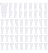 FZBNSRKO 50 PCS 10ml Empty Squeeze Bottles Refillable Travel Plastic Packing Sample Bottles Cosme...