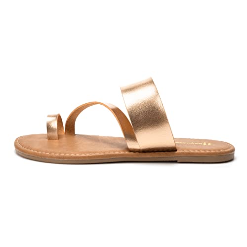 Image of Huayuanwell Women's Slide Sandals Slip On Flat Sandals Flip Flop Thong Sandals Casual Summer Sandals