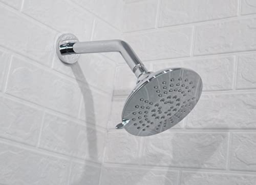 Aquaiaw Shower Arm And O-Ring Flange, 8 Inch, Solid Brass, Round, Both Soldered 1/2 Npt Tapered Threads, Wall Mount Shower Arm Extension With Escutcheon (Polished Chrome) #TOP2