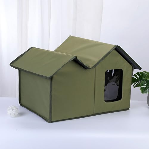 GMBYLBY Katzenhaus Faltbar Schlafbett Outdoor Katzen Süße Höhlenhund Unterkunft Vier Staffel Windproofes Tierheim Haustierbetthund Zwinger Zwinger