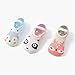 Hfolob Baby Non Slip Socks Grip for Toddler Girls Boys Slipper Toddler Cute Floor Socks First Walking Lightweight Sock, Khaki, 3 Years