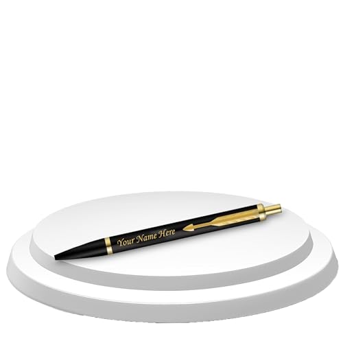 Image of Savri Personalized Parker Black Ball Pen with Name Engraved.Ideal for Corporate Gifting, Special Occasions - Customized Name- Best Gift for Birthdays, Professionals, Graduation, Promotion, Anniversary