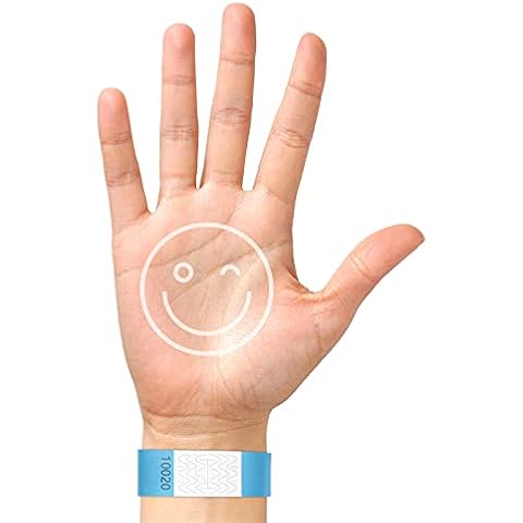 BKSAI Entry Wristbands Easy DIY Printable DIN A4 Size Provide Printable Print Template Available Labelling Party Events to Design and Print Yourself Neon Orange Pack of 100 (Blue) Cover