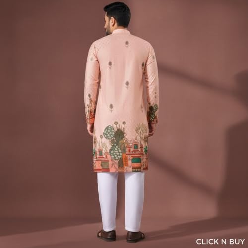 Image of Men's Traditional Kurta for Men | Ethnic Wear Kurta for Festive, Wedding & Casual Occasion | Stylish Regular Fit Kurta for Men