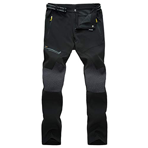 SUKUTU Pantalones de Senderismo Softshell para Exteriores para Hombres Pantalones de Lana Gruesa Calientes Impermeables A Prueba de Viento Deportes de esquí de Nieve