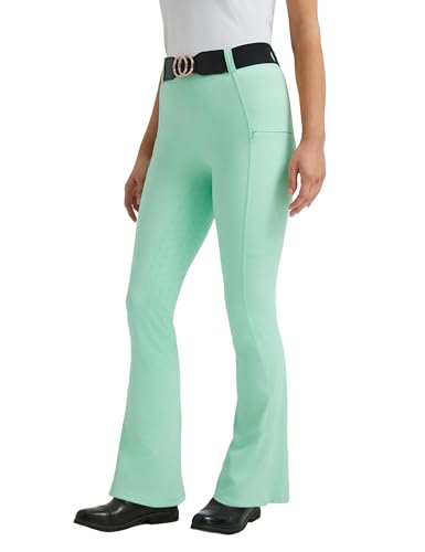 FitsT4 Sports Pantalones de equitación con corte de bota para mujer, pantalones de equitación de asiento completo, mallas de equitación de verano, Repollo , X-Large