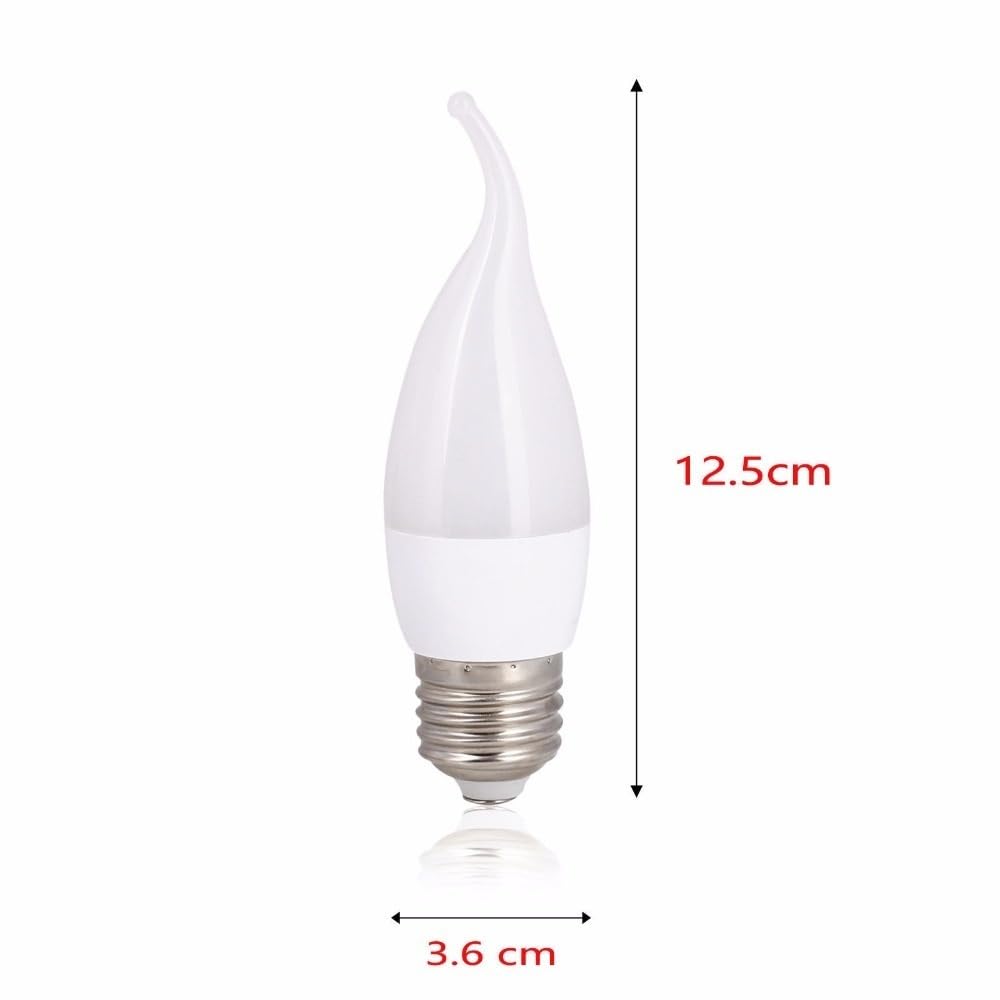 KJXP Lighting, Paquet de 30, ampoules de lustre à flamme LED AC85-265V 3W E14 B22 E27 ampoule 2835SMD lampe à bougie(Cold White,E14 AC220V)