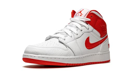 Image of Nike Youth Air Jordan 1 Mid Se GS 85 inch, White /Multi /Color /Chile Red, 3.5Y