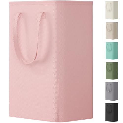 Image of Lifewit Slim Collapsible Laundry Basket with Handles, 50L, Pink