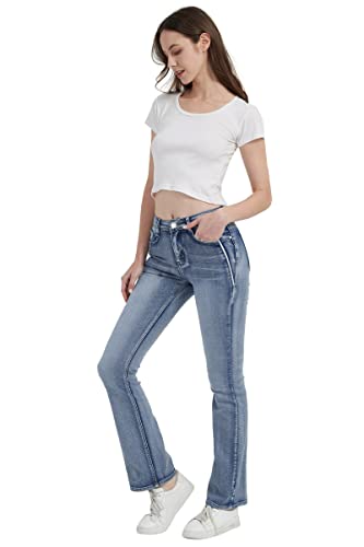 Women's High Rise Stretch Curvy Bootcut Jeans (Size 5-17)4