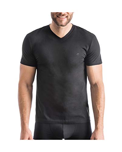 Preisvergleich Produktbild camel active CA 32 V-Neck Shirt 4er Pack Black S