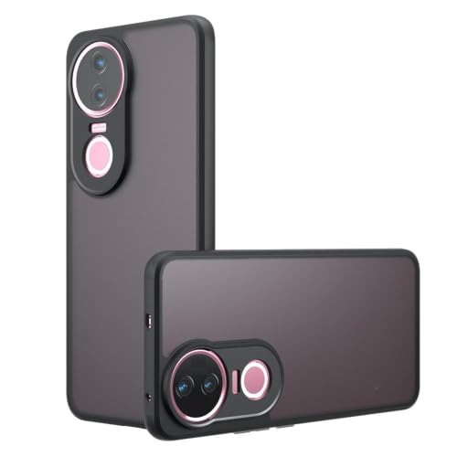 Image of Matte PC+TPU Phone Case for iQOO Z10R 5G, Anti-Fingerprint, Never Turns Yellow, Micro Arc Edge, Camera Protection, Skin-Friendly Feel, Black