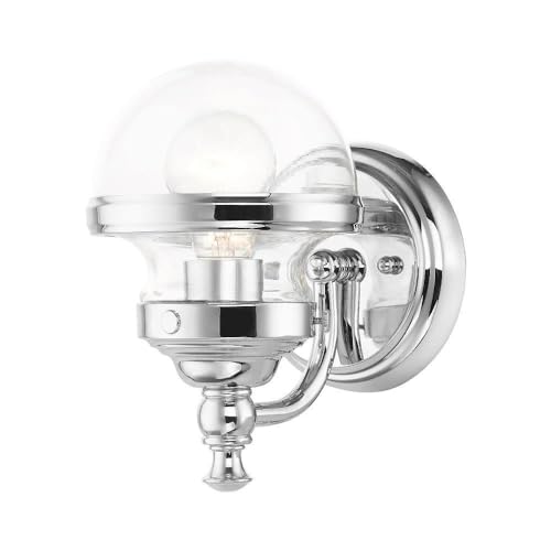 Image of Livex Lighting 17411-05 1 Light Polished Chrome Wall Sconce