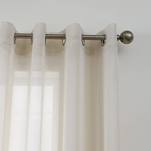 CUCRAF Vorhänge, transparent, L 140 x H 260 cm, 2 Vorhänge mit Ringen, Leinenoptik, einfarbig, pflegeleicht… – Ansicht 8