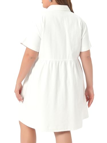 Image of Agnes Orinda Denim Dress for Women Plus Size Button Down Babydoll Sundress Jean Dress with Pockets 2026 Vacation
