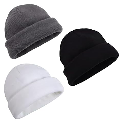 ilclviz 3 Pack Beanie Hat Slouchy Winter Knitted Cap for Men and Women Soft Warm Fisherman Skull Beanie Hats, 0, Medium Cover