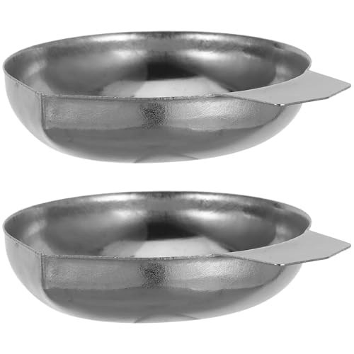 GARVALON Bandejas de Acero Inoxidable para Balanza Electrónica Mini Plato de Báscula Digital 2 Piezas Accesorio para Pesaje de Joyería y Alimentos Uso Doméstico Práctico