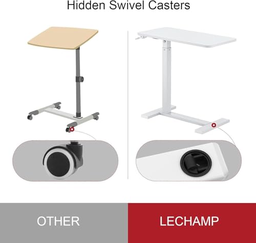 Table de lit mobile pour soins infirmiers et table de chevet réglable avec roulettes pivotantes - 6