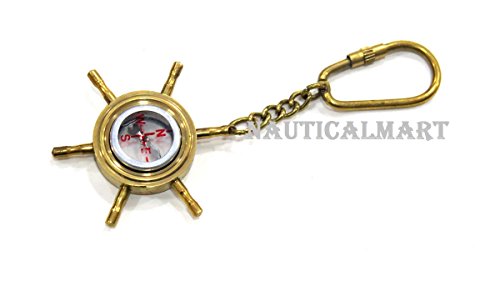 Brújula en llavero rueda de barco NauticalMart miniatura 2