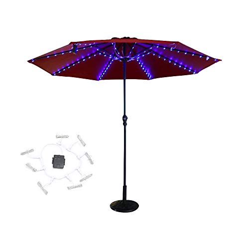 Light Sea Patio Umbrella Light Led Solar Rechargable Or Battery Powered 8 Light Modes Auto On Off 8 Branches 104 Leds For Patio Umbrellas Camping Tents Or Outdoor Use Blue Buy Online