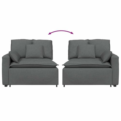 Sofá modular de 100 cm con reposabrazos gris oscuro y asiento de estructura de metal 7