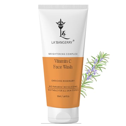Image of LA'BANGERRY Vitamin C Face Wash With Rosemary | Cleans Oil & Dirt | Fades Dark Spots | Improves Radiance | For All Skin Types | For Men & Women | 50 ml