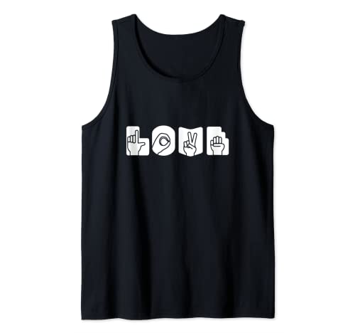 ASL Love Design American Sign Language Graphic Tank Top