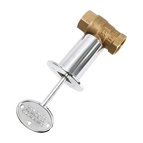 SearQing Straight Gas Key Valve Kit Straight Quarter-Turn Ball Shut Off Valve Kit for Fire Pit Fireplace with Flange, Fire Pit Gas Valve Kit Cover