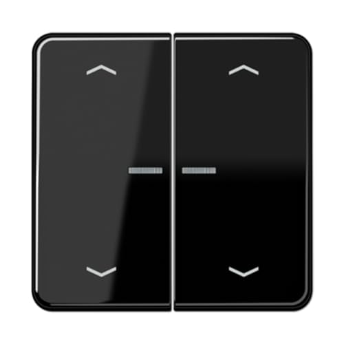 Bouton poussoir double JUNG CD102KO5PSW noir pour volet roulant