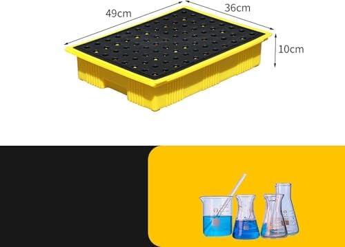 Low Profile Drum Spill Pallet with Drain, Stackable Spill Containment Tray, 1/2 Drum Capacity, 330 Gallon Load, Modular Design for Efficient Overflow Control
