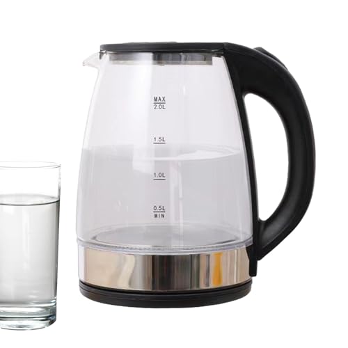 Bollitore elettrico rapido e silenzioso, bollitore per l'acqua in vetro - Bollitore in vetro Bollitore per l'acqua 2L Bollitura rapida,Bollitori elettrici sicuri con design di spegnimento automatico p