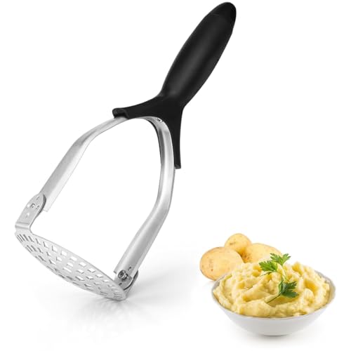EJRUP 1PCS Aplastador de Patatas,Prensador de Patatas de Acero Inoxidable Profesional,Empuñadura Ergonómica,Utensilios de Cocina Duraderos,para Triturar Patatas, Verduras y Frutas