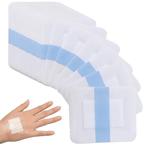 KAFZEL 30 Piezas 3x4cm Apositos Adhesivos para Heridas, Parches Cicatrizantes Transparentes Impermeables Profesionales, Para Aliviar el Dolor y Curar Heridas