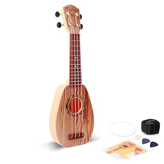 YOLOPARK 17″ Kids Toy Guitar for Girls Boys, Mini Toddler Ukulele Guitar with 4 Strings Keep Tones Can Play for 3, 4, 5, 6 7 Year Old Kids Musical Instruments Educational Toys for Beginner (Wood) - Les Beatles, Paul McCartney, John Lennon, RIngo Starr, George Harrison