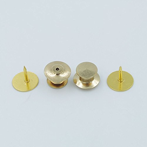Cufflink and Other 10 PCS Sperren Krawatte TAC Tack Guard Pin Kupplung Rücken für Rock Biker Gold oder Silber Wahl, Gold, 9mm Post x 10mm Cover