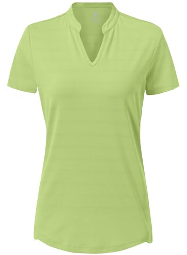 Image of Gopune Women's V Neck Golf Polo Shirts Collarless Short Sleeve Lightweight Quick Dry Tennis Running T-Shirts