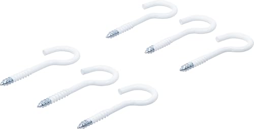 BGS Diy 88181 | Surtido de alcayatas con rosca | blancas | recubiertas de plástico | 60 mm | 6 piezas