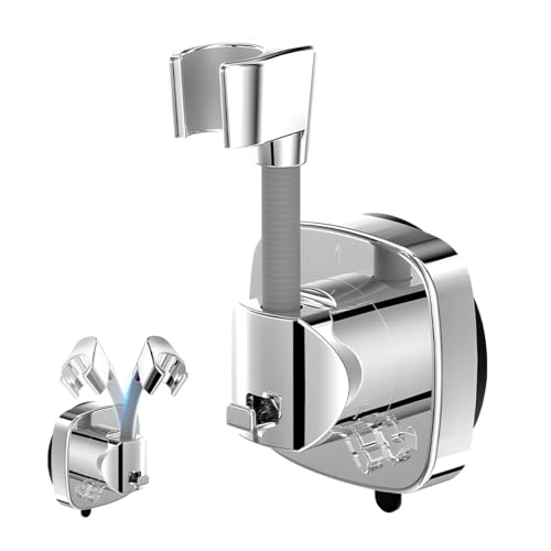 Duschkopfhalterung Ohne Bohren Saugnapf, 120° Verstellbare Duschkopf Halterungen, Shower Head Holder, Brausehalter, Handbrause Halterung