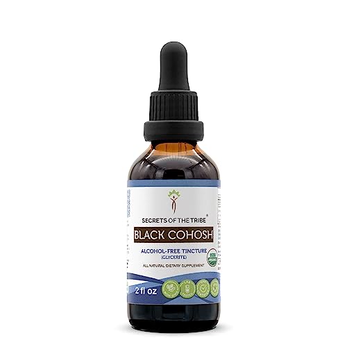 Secrets of the Tribe Black Cohosh USDA Organic | Alcohol-Free Extract, High-Potency Herbal Drops | Made from 100% Certified Organic Black Cohosh (Cimicifuga Racemosa) Dried Root 2 oz